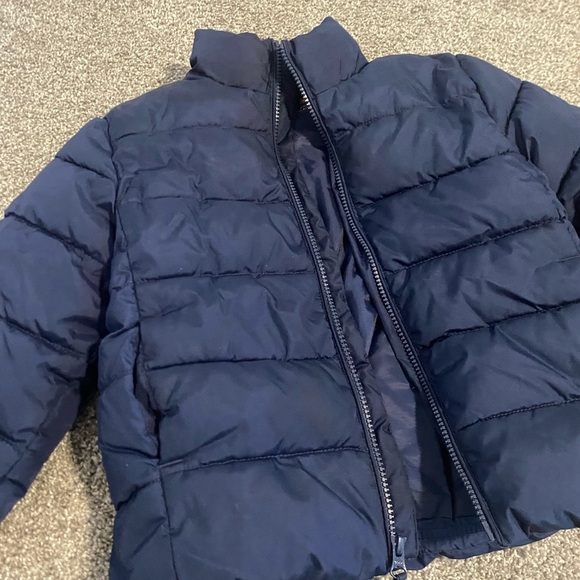 Girl's Boy's Unisex Navy Blue Light Spring Puffer Jacket Coat Size Small 5/6 - Picture 2 of 5